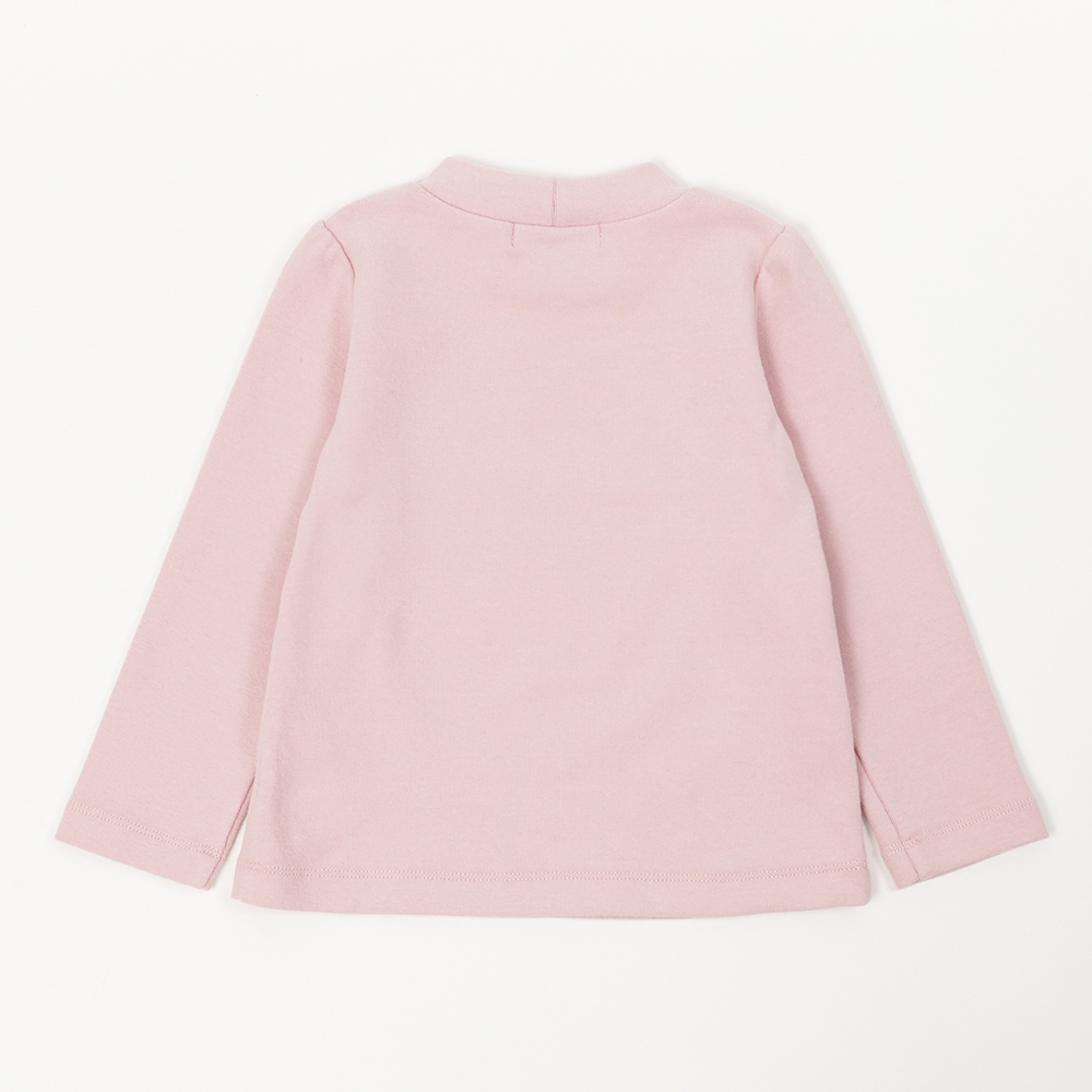 PIPPY 暖暖優雅素面高領長袖上衣 粉