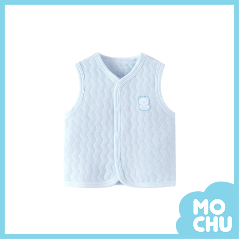 小熊素面夾棉保暖背心(四色)