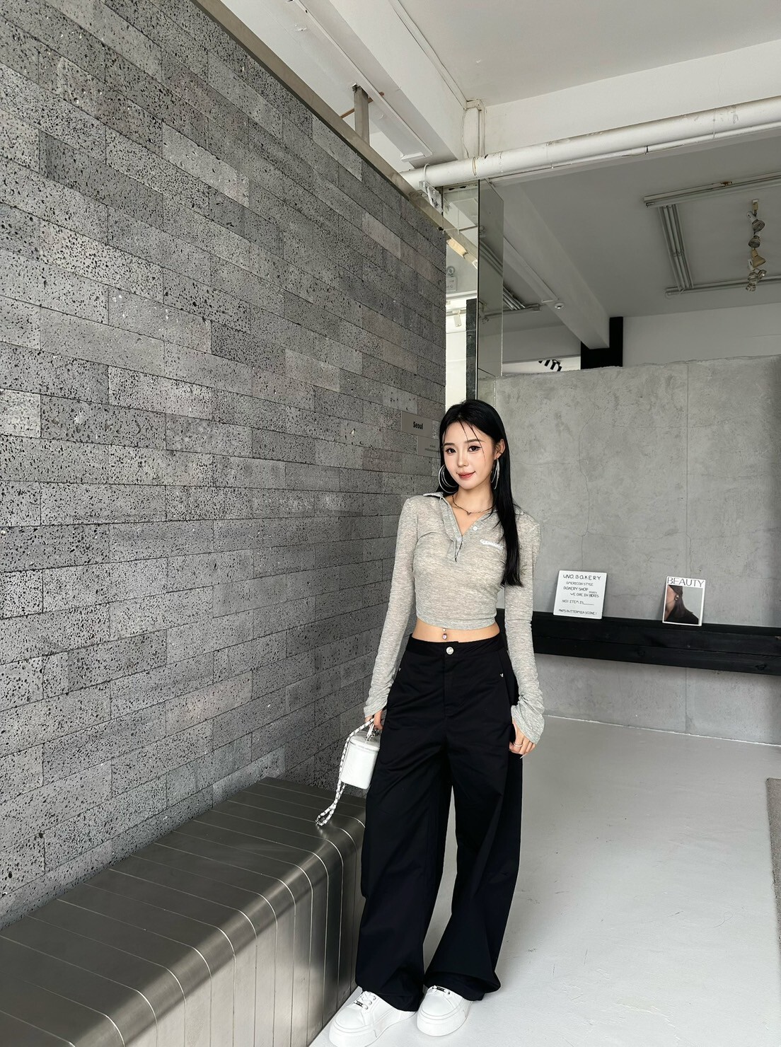 街頭平行線’Parallel lines—V釦五金長褲