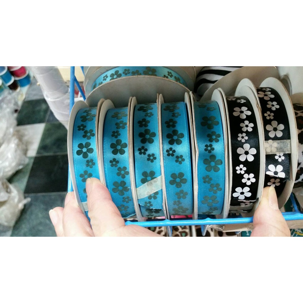 【台灣現貨速發】1.5公分花朵秀士帶 秀士緞帶 印花緞帶