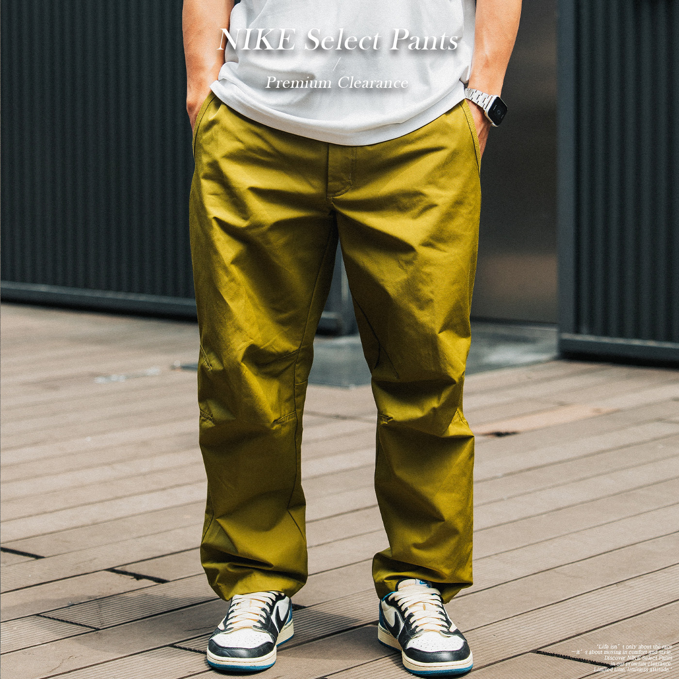 Nike 長褲 Tech Woven 男款 綠 工裝 寬版 防潑水 縮口褲 褲子 下擺按扣【FZ0711-307】