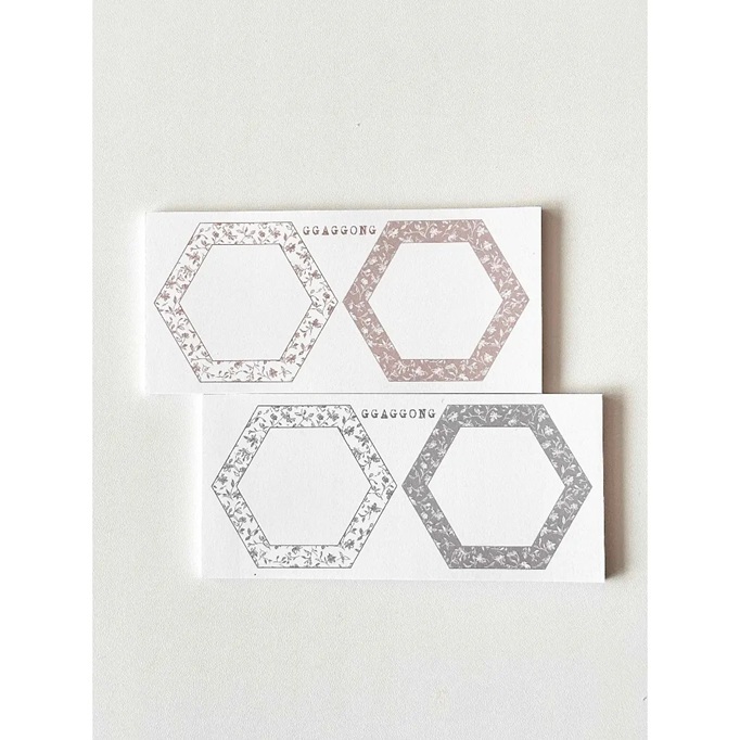 韓國 ggaggong．花朵六角形 便箋本組 一般色