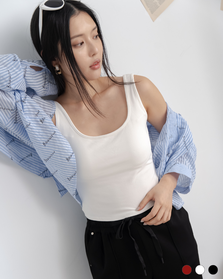 美背雙蝴蝶綁帶粗肩小可愛