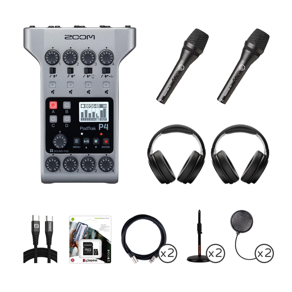 ZOOM PodTrak P4 & P3S 專業雙人 Podcast 錄音套組