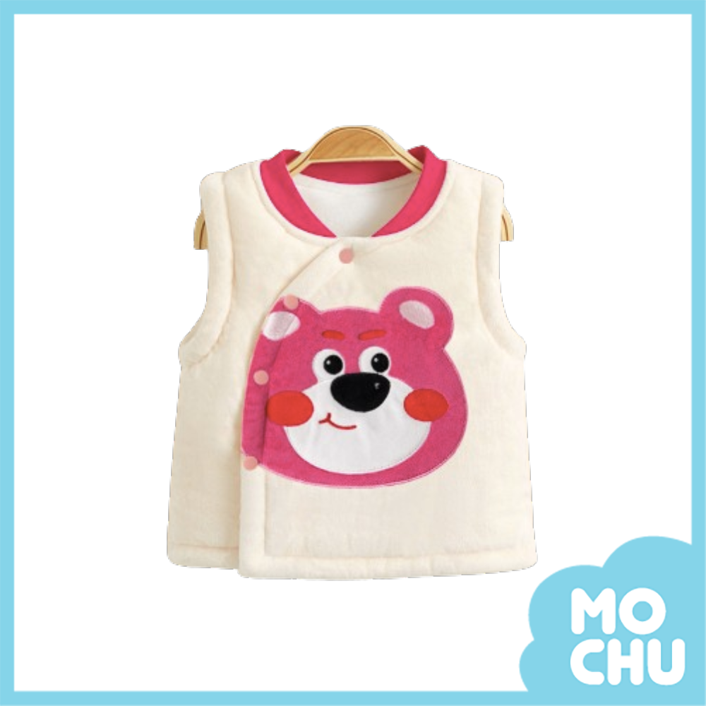草莓熊夾棉加絨保暖背心