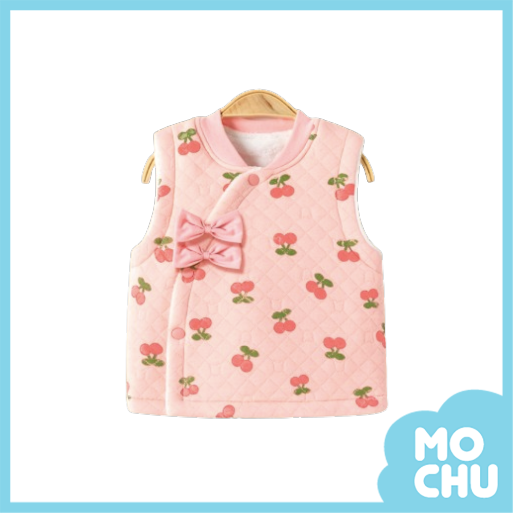淑女櫻桃夾棉加絨保暖背心
