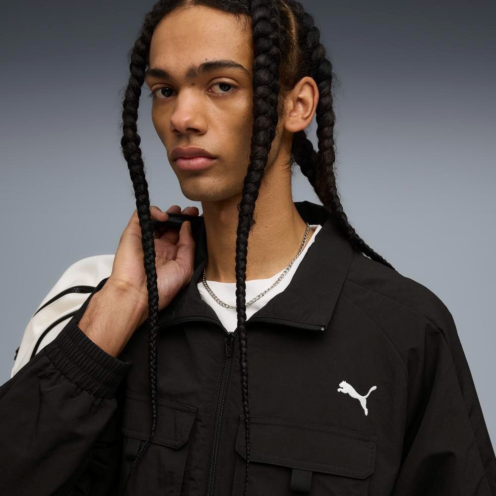 PUMA 外套 流行系列 T7 黑色 工裝 風衣外套 男 63209201