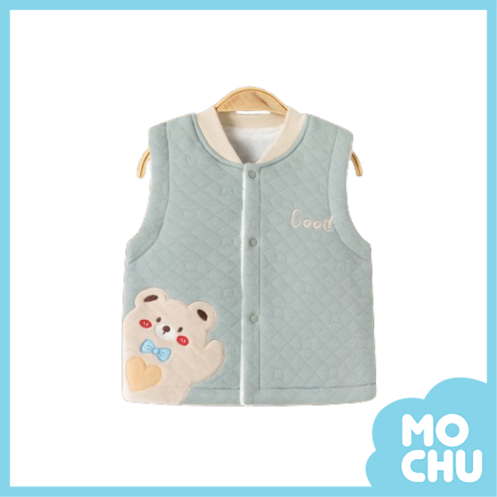 可愛小熊夾棉加絨保暖背心
