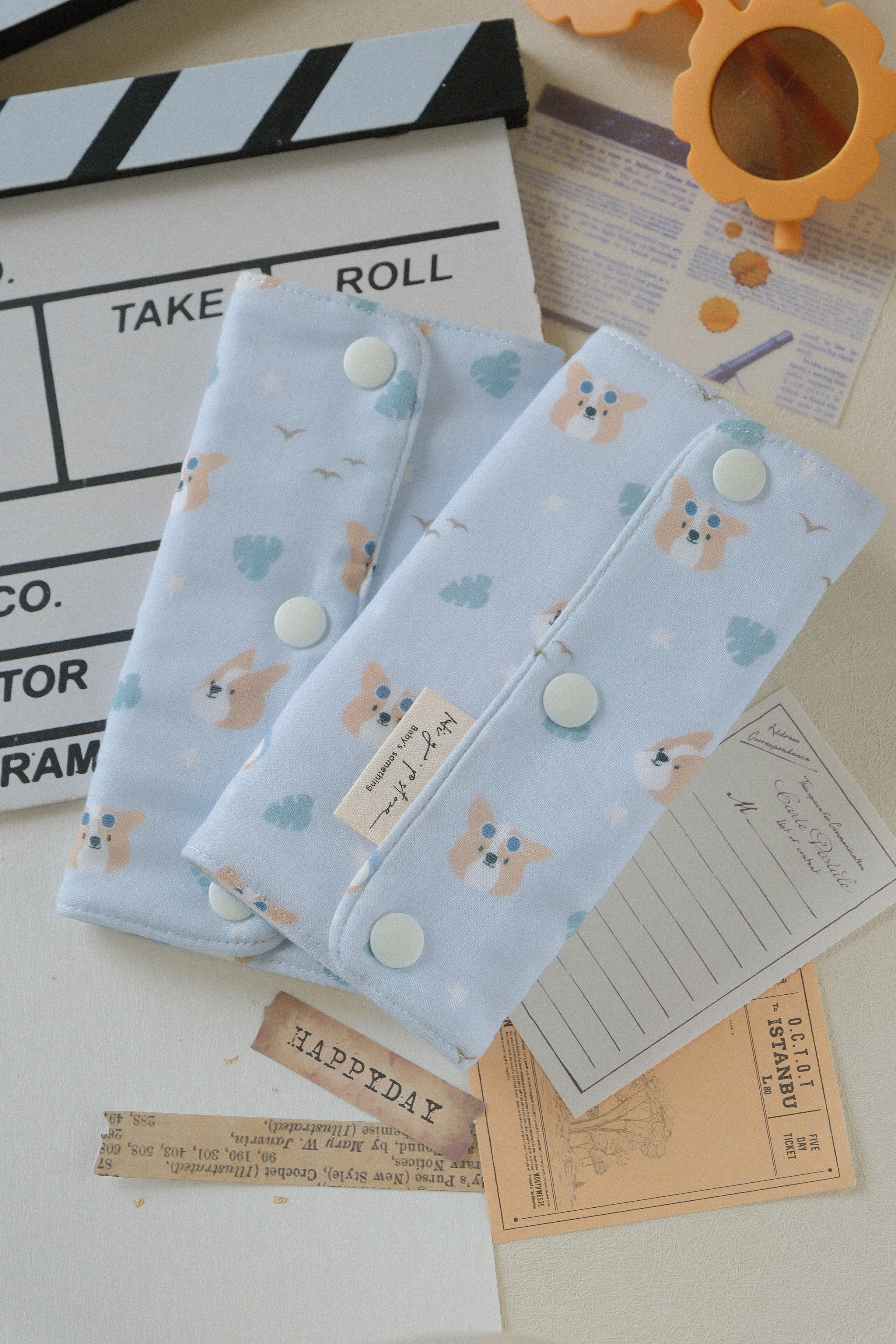 Hi Y.P store-揹巾口水套-獨家設計款-柯基夏日誌