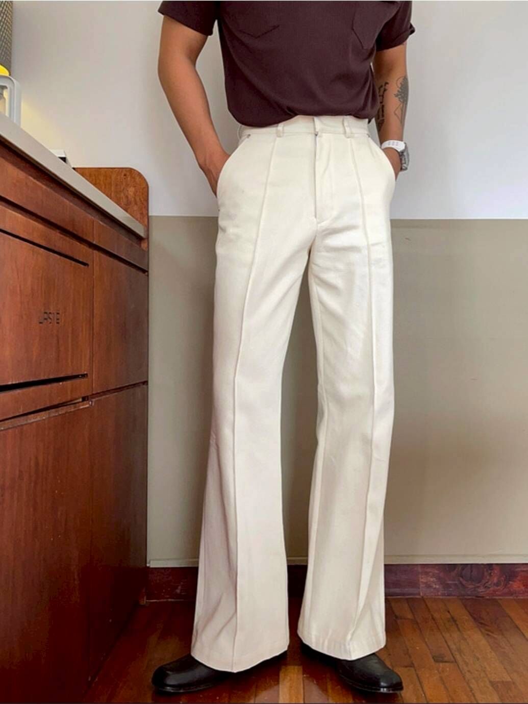 前褶喇叭休閒褲 靴型褲