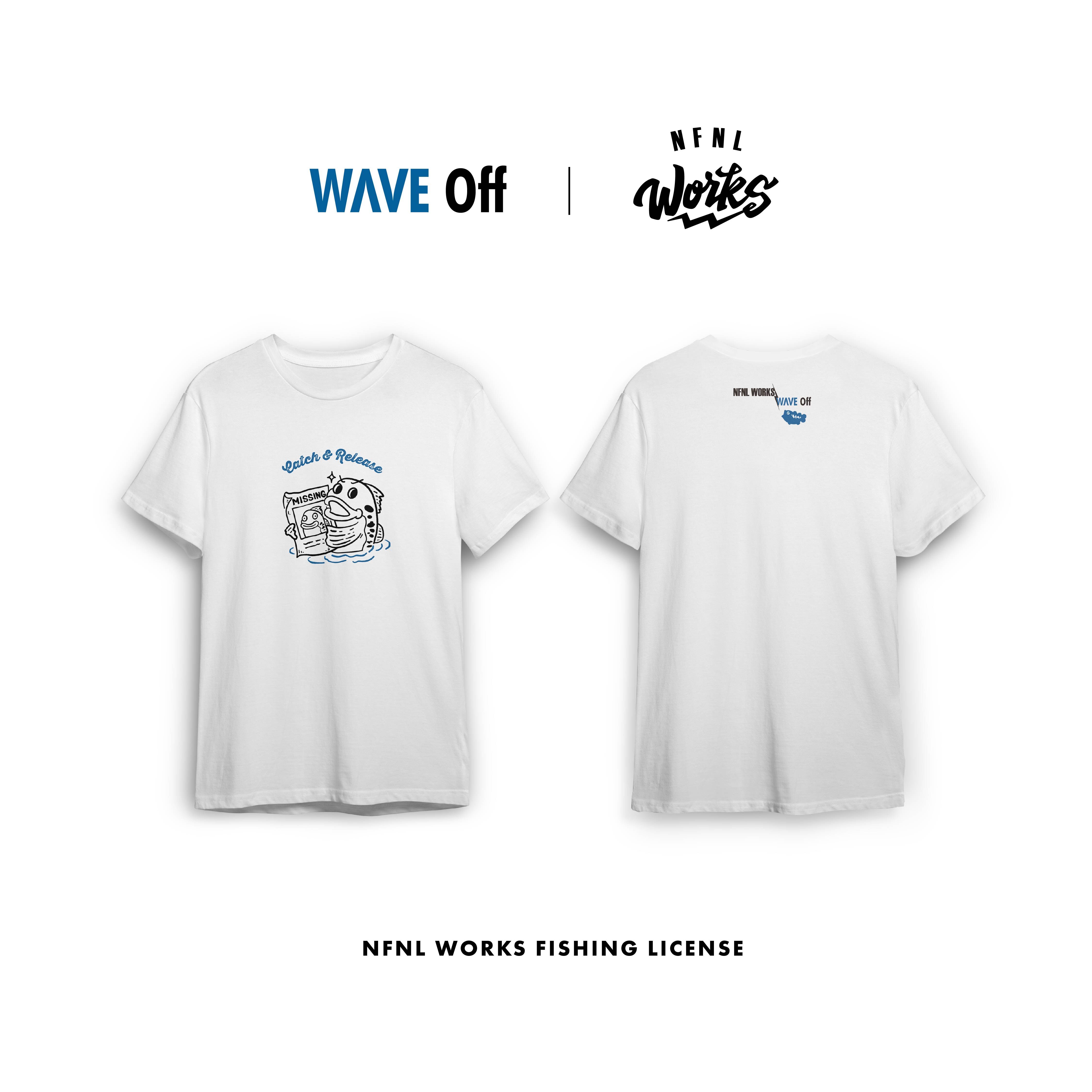 ｜WAVE OFF｜NFNL WORKS 聯名系列 CATCH & RELEASE 短袖 上衣 (蒼灰/白)