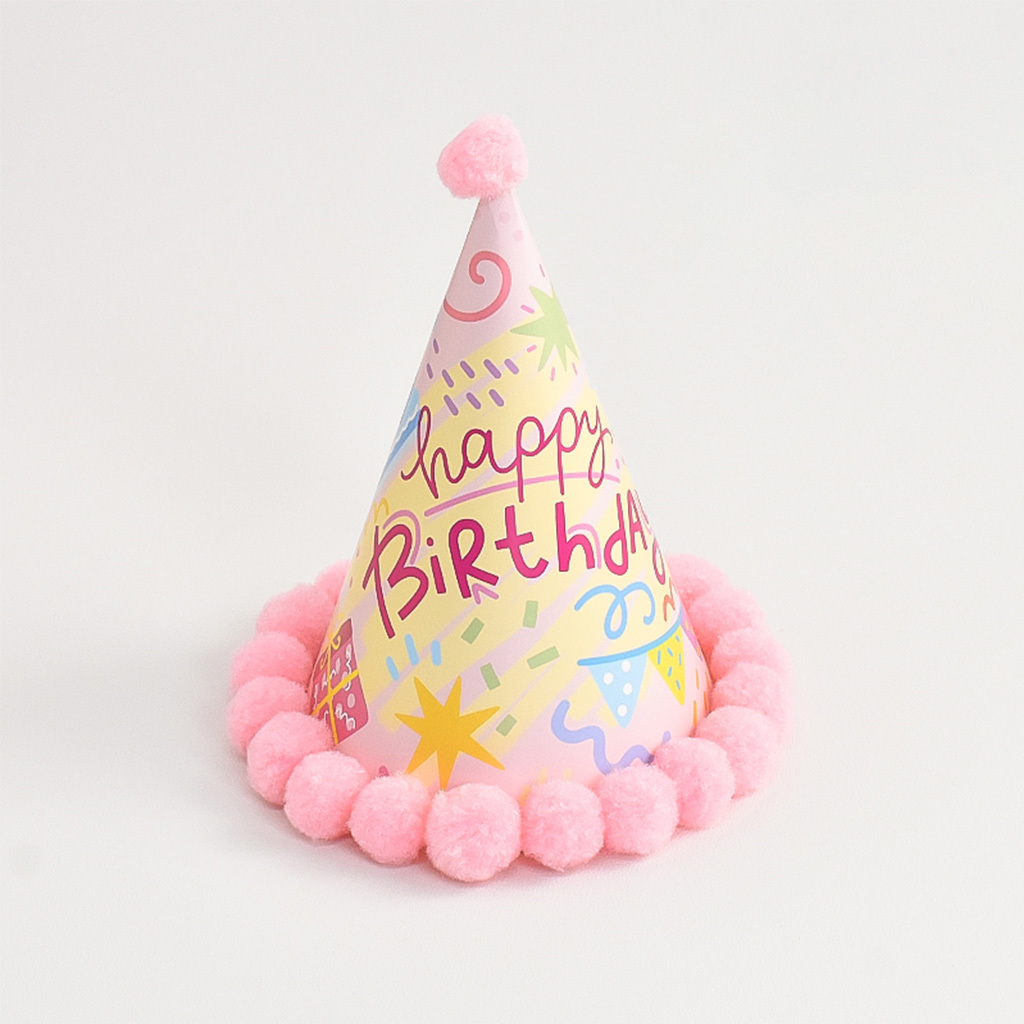 生日帽丨塗鴨毛球款
