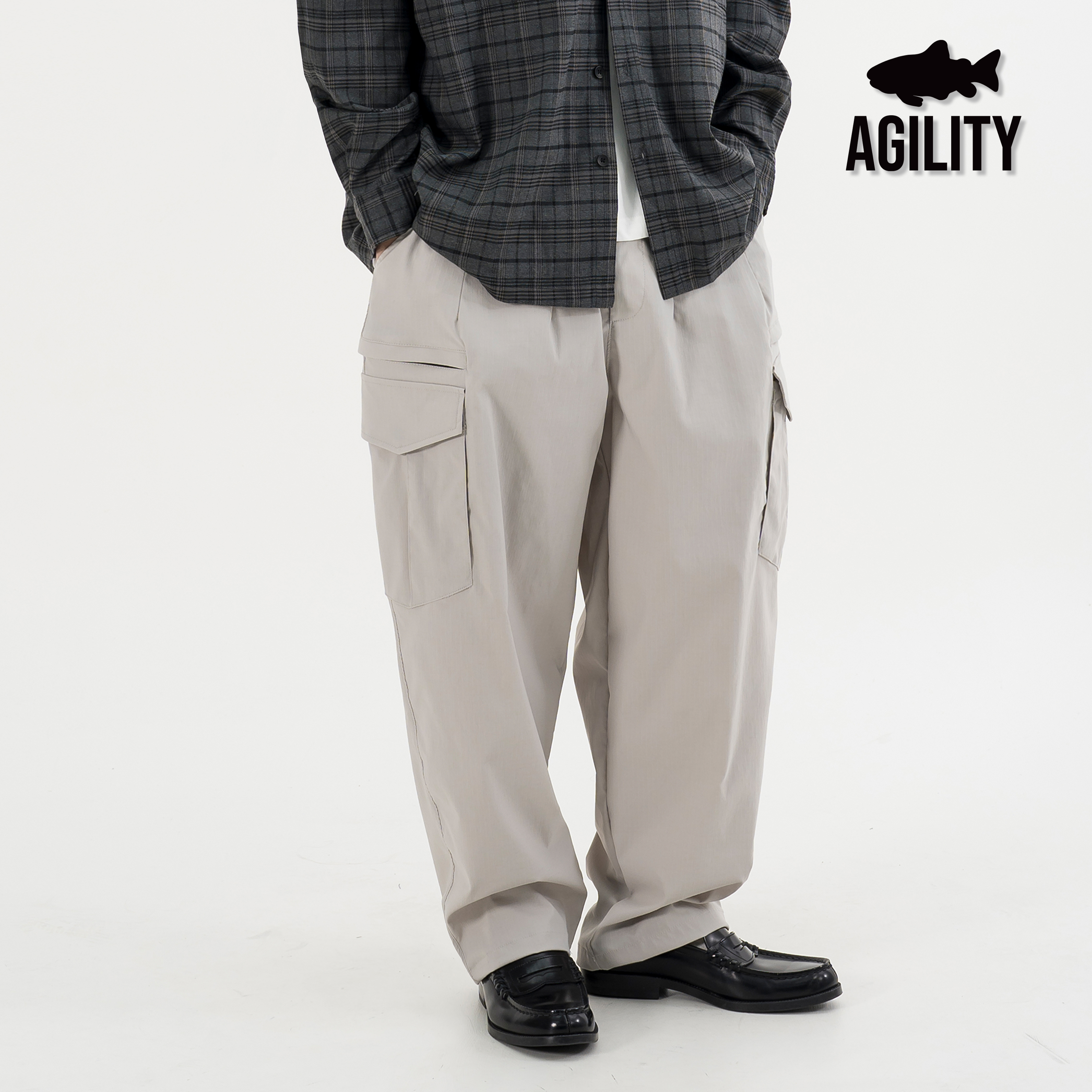 AGILITY Teflon® Cargo Track Pants 機能 寬版 斜口袋長褲 [26-富長]