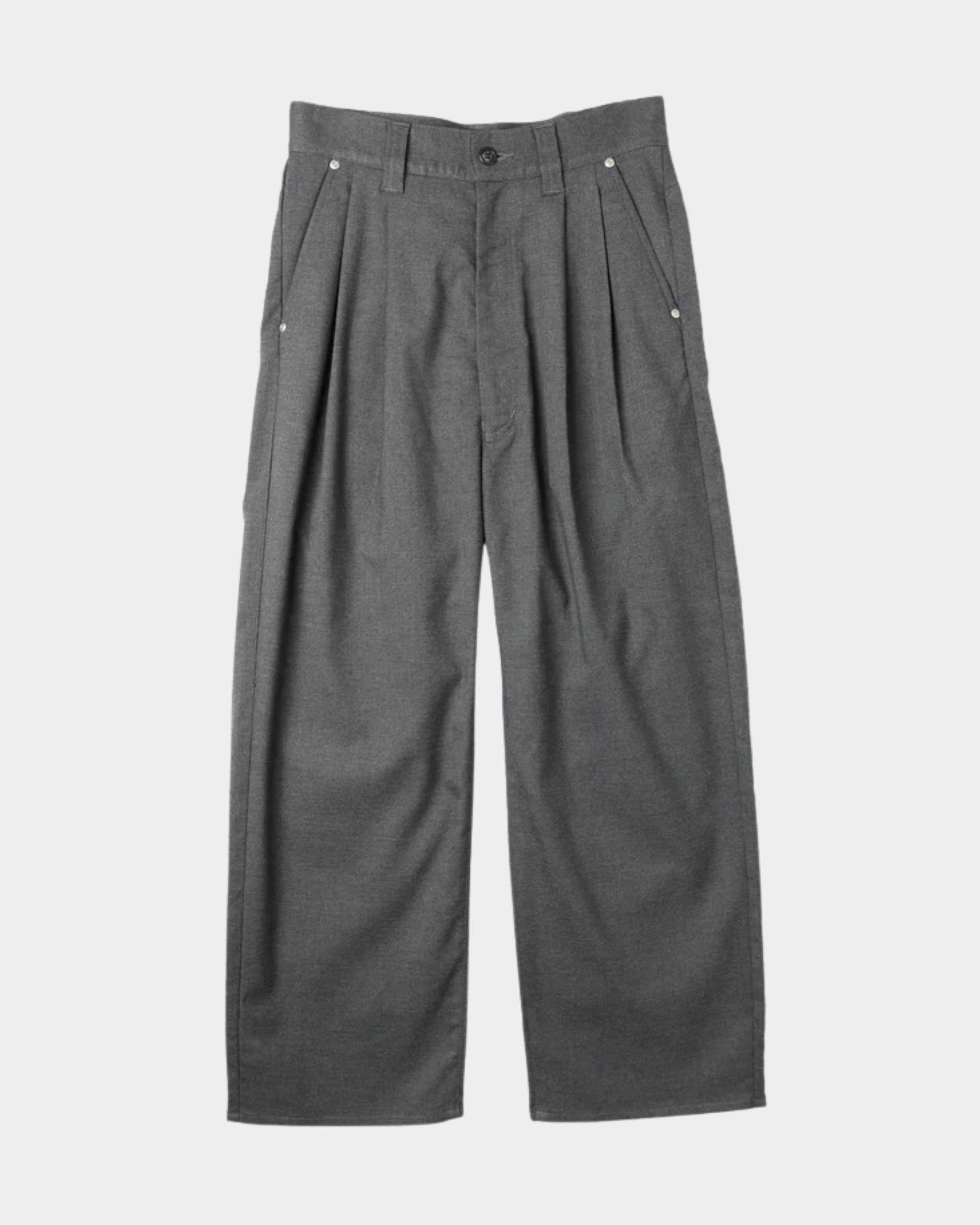 JieDa - TWO TUCK SLACKS / GRAY