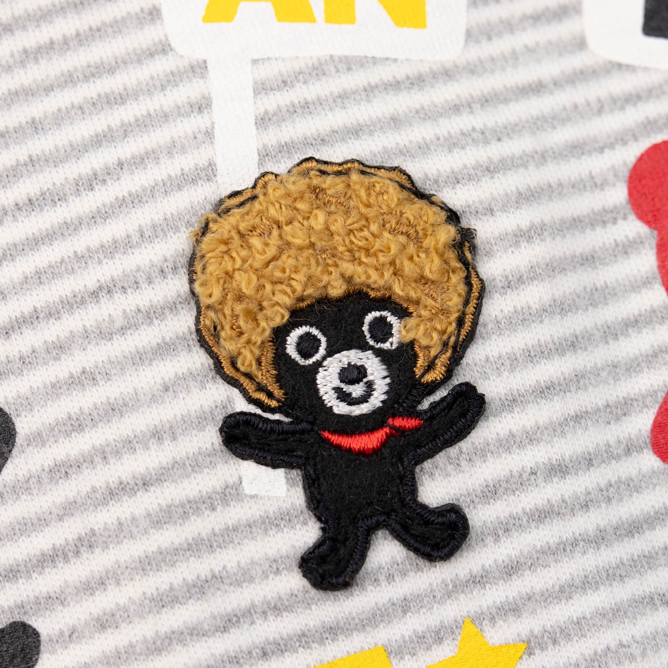 范侖鐵諾【52510】逗趣小熊布貼條紋質感上衣＊二色