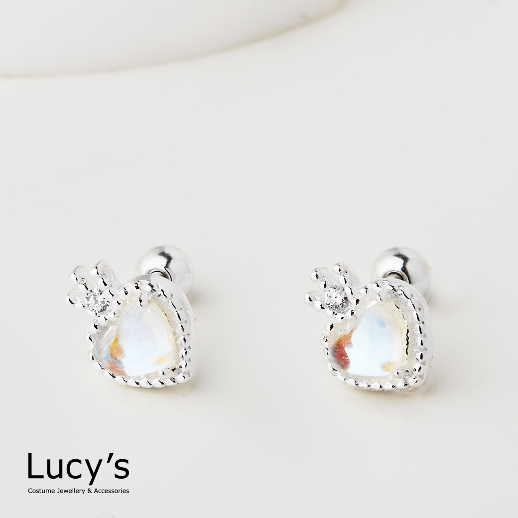 925純銀 琉璃心 轉珠耳環 (117763)