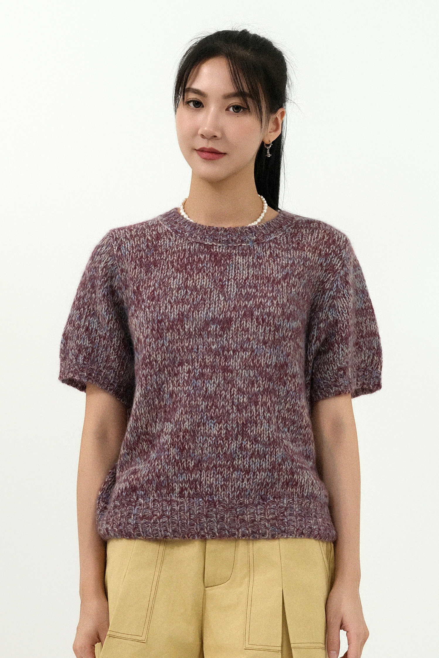 混色morhair短袖冷衫（現貨款式）