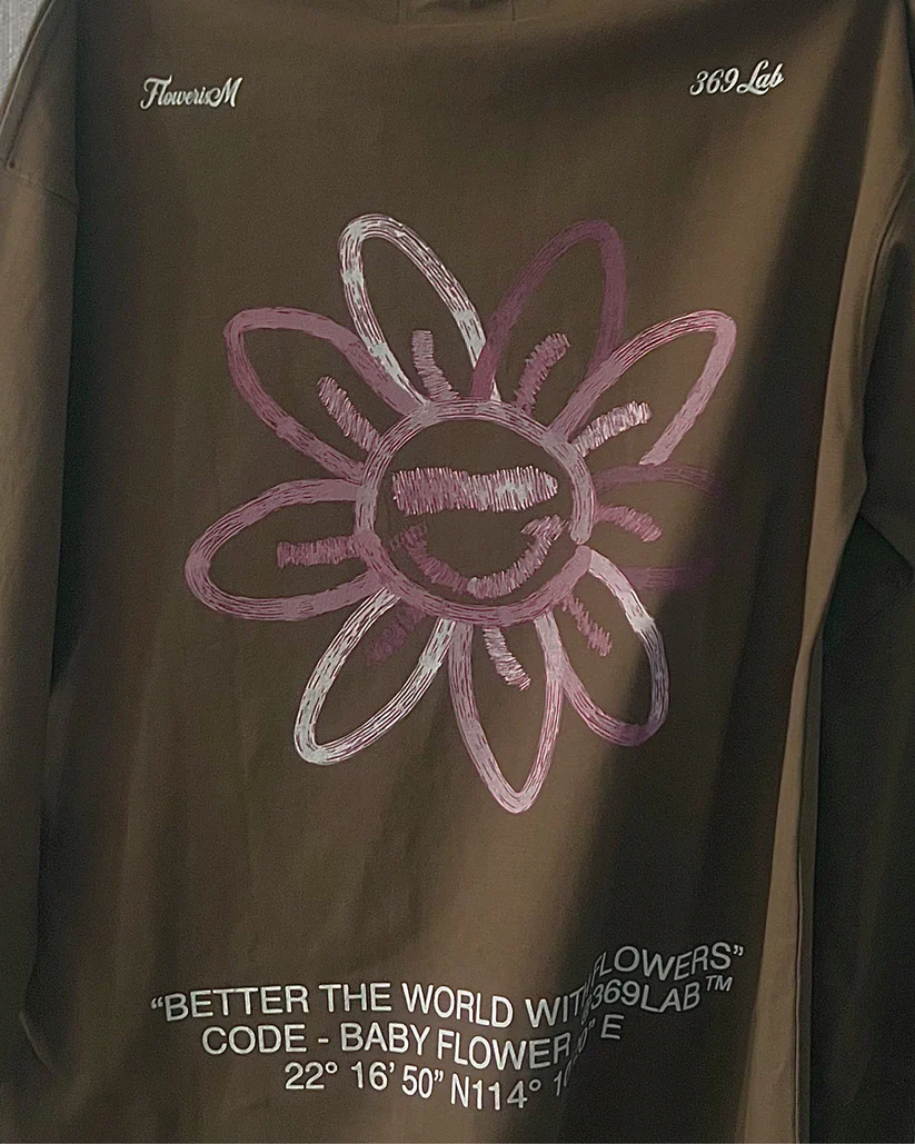 369Lab Brush Style BF Long Sleeves Tee (Heavy Cotton) - Coffee | LTE010