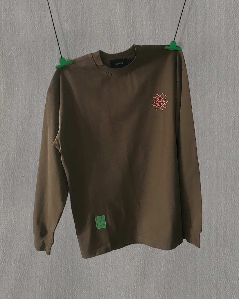 369Lab Brush Style BF Long Sleeves Tee (Heavy Cotton) - Coffee | LTE010