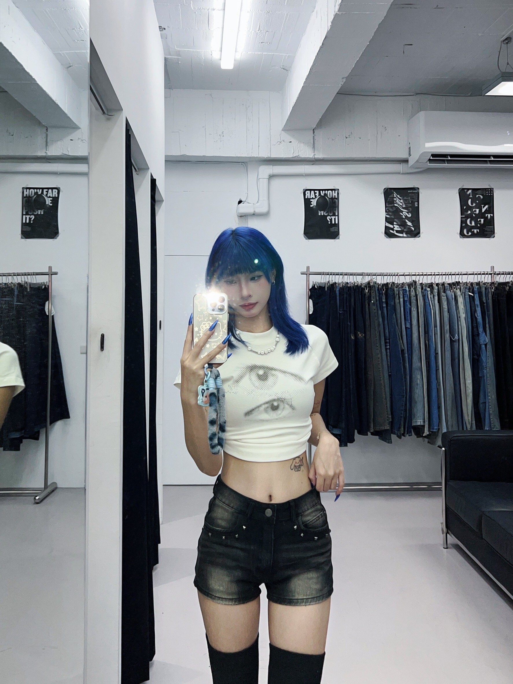 (GOAL) 美式 鉚釘 水洗 辣妹短褲 909251 JUNE