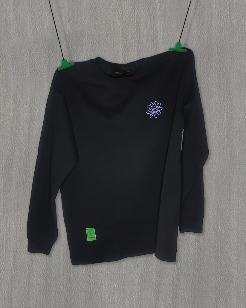 369Lab Brush Style BF Long Sleeves Tee (Heavy Cotton) - Black | LTE010