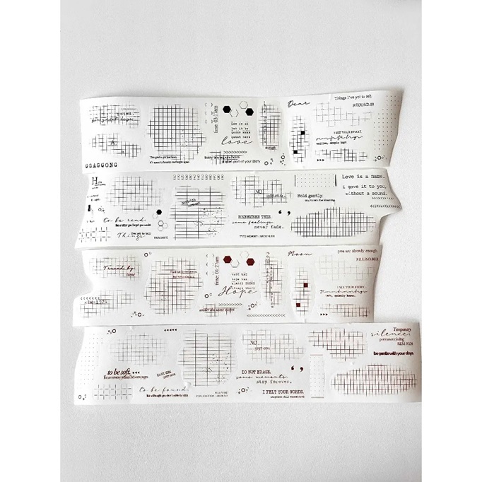韓國 ggaggong．淺色網格 6cm割型亮面PET/日本和紙膠帶 <只有整捲>