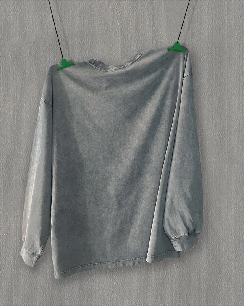 369Lab Heavy Wahed Long Sleeves Tee (Loose Fit) - Grey | LTE011