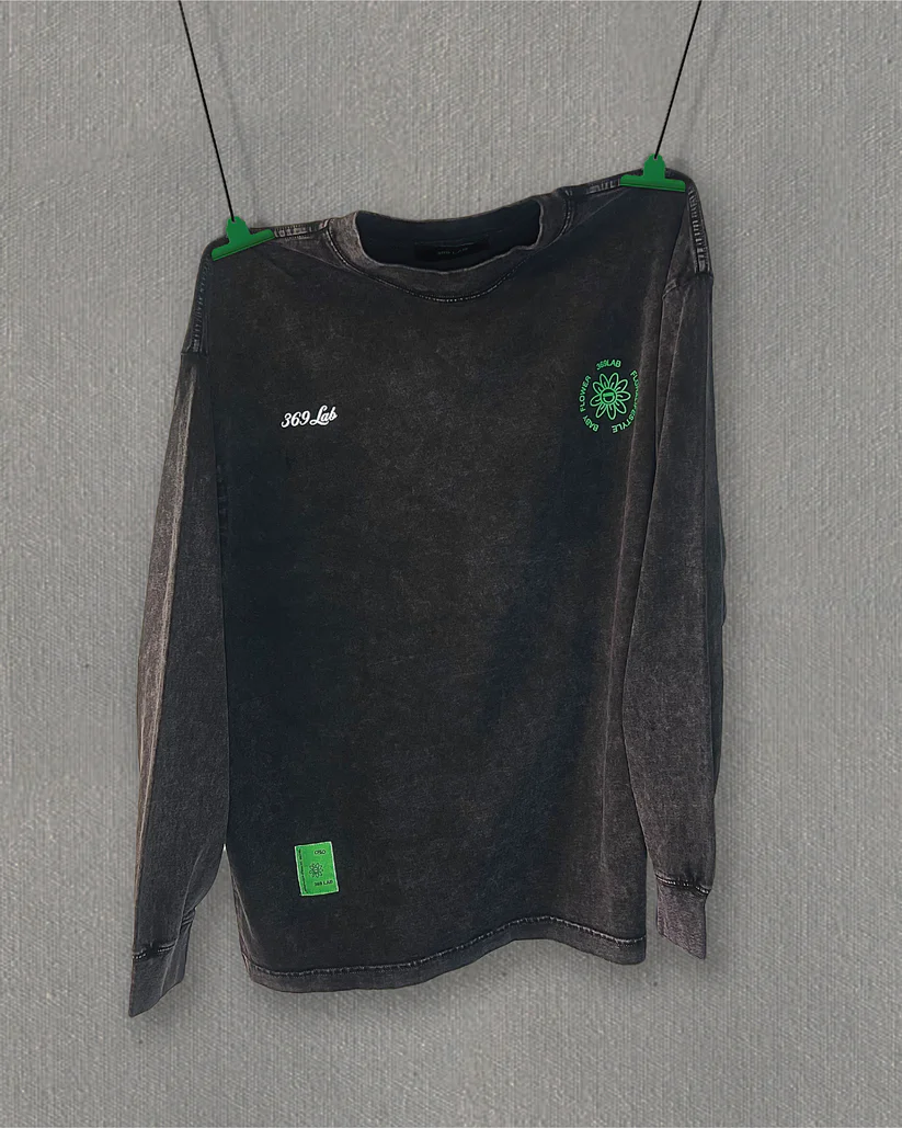 369Lab Heavy Wahed Long Sleeves Tee (Loose Fit) - Black | LTE011