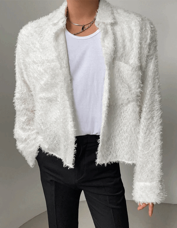 Adele 馬海毛短版襯衫