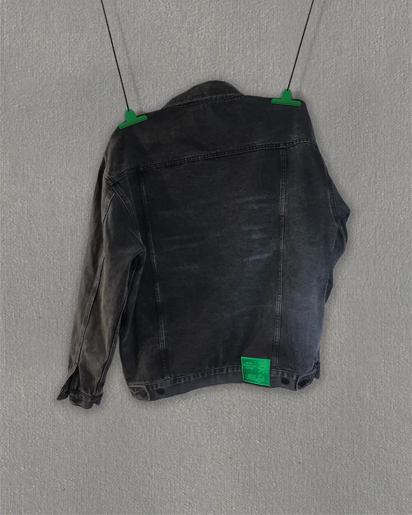 369Lab Oversized Washed Denim - Black | JKX001