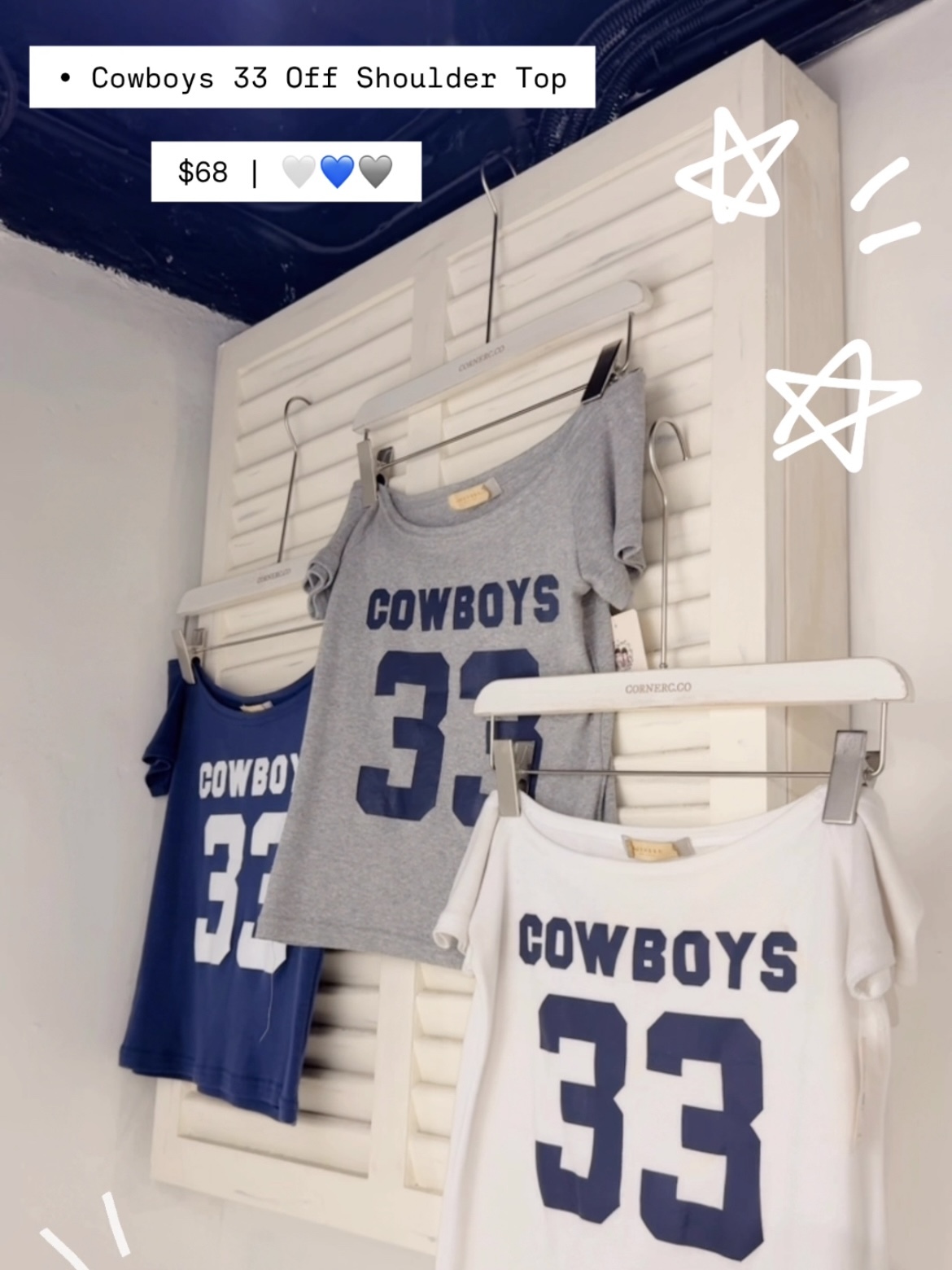 Cowboys 33 Off Shoulder Top
