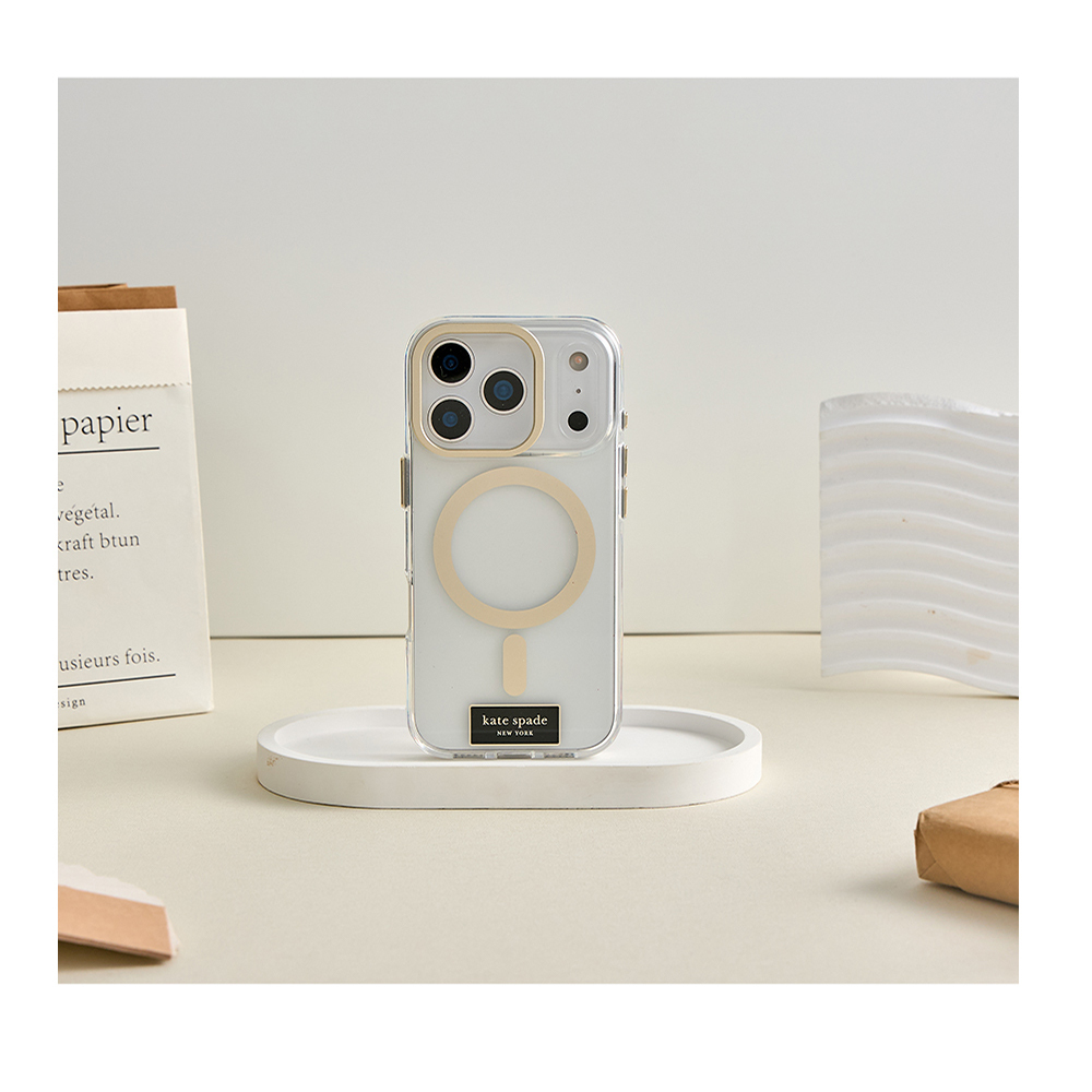 【kate spade】 iPhone 17 系列 精品 磁吸 防摔手機殼 經典透明支架款