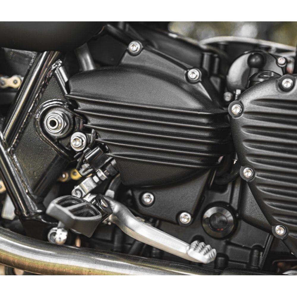 Motone 水冷凱旋專用 前齒盤蓋 鰭片 - 黑