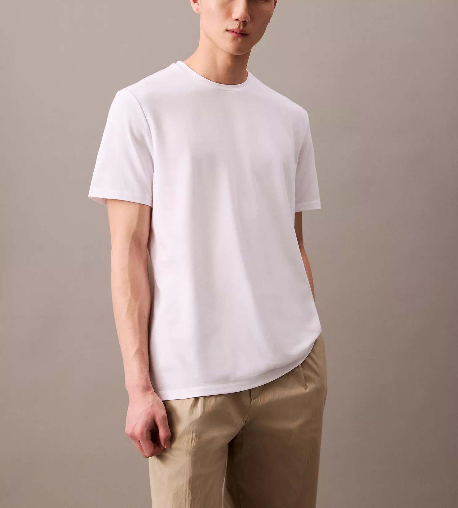 [S] CALVIN KLEIN TECH PIQUE TEES,WHITE, SP40595657-40CP224540 (SCK644)