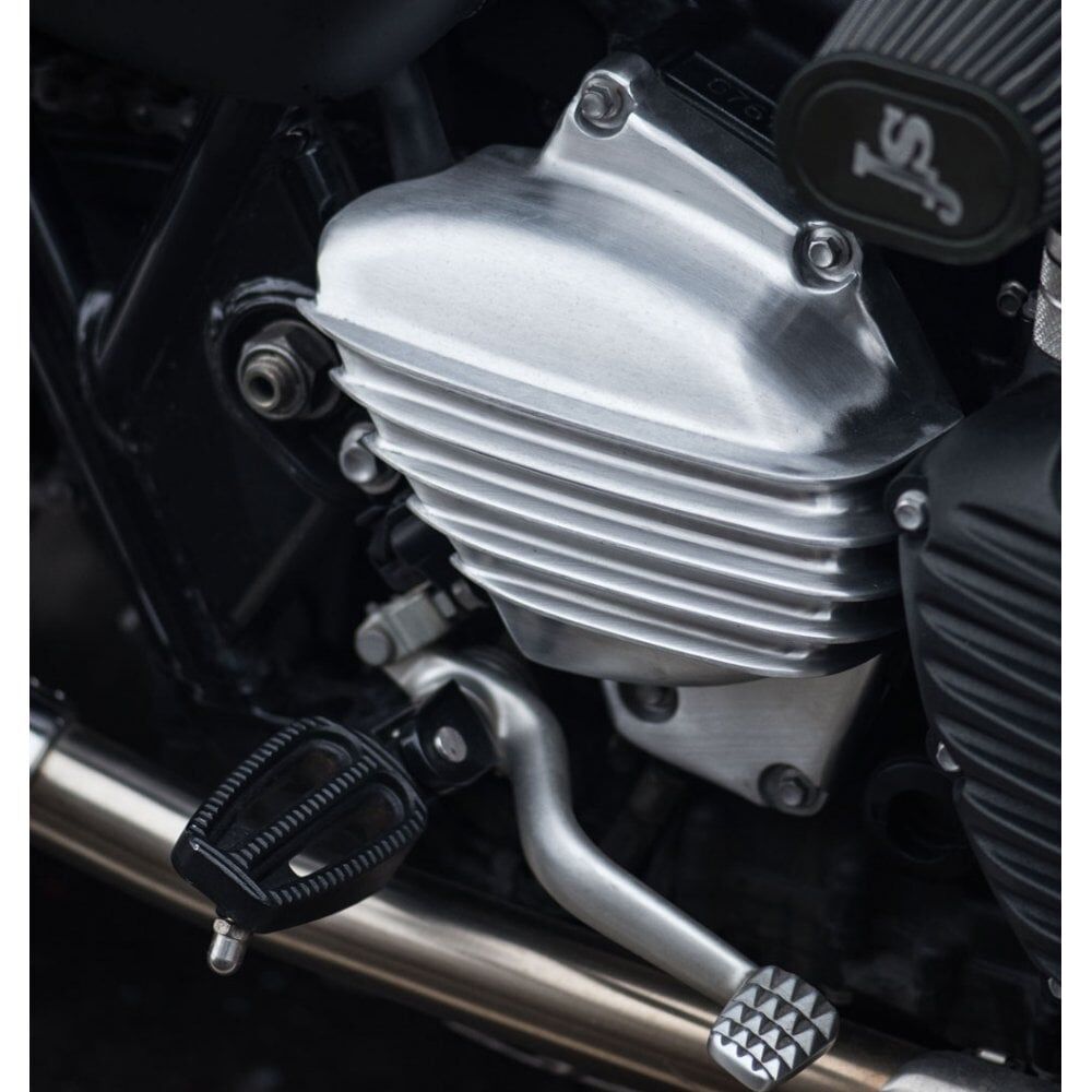 Motone 水冷凱旋專用 前齒盤蓋 鰭片 - 髮絲銀