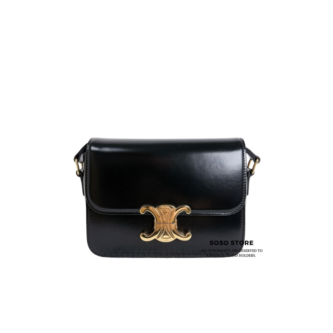 Celine Teen Triomphe Bag - Black / Ghw