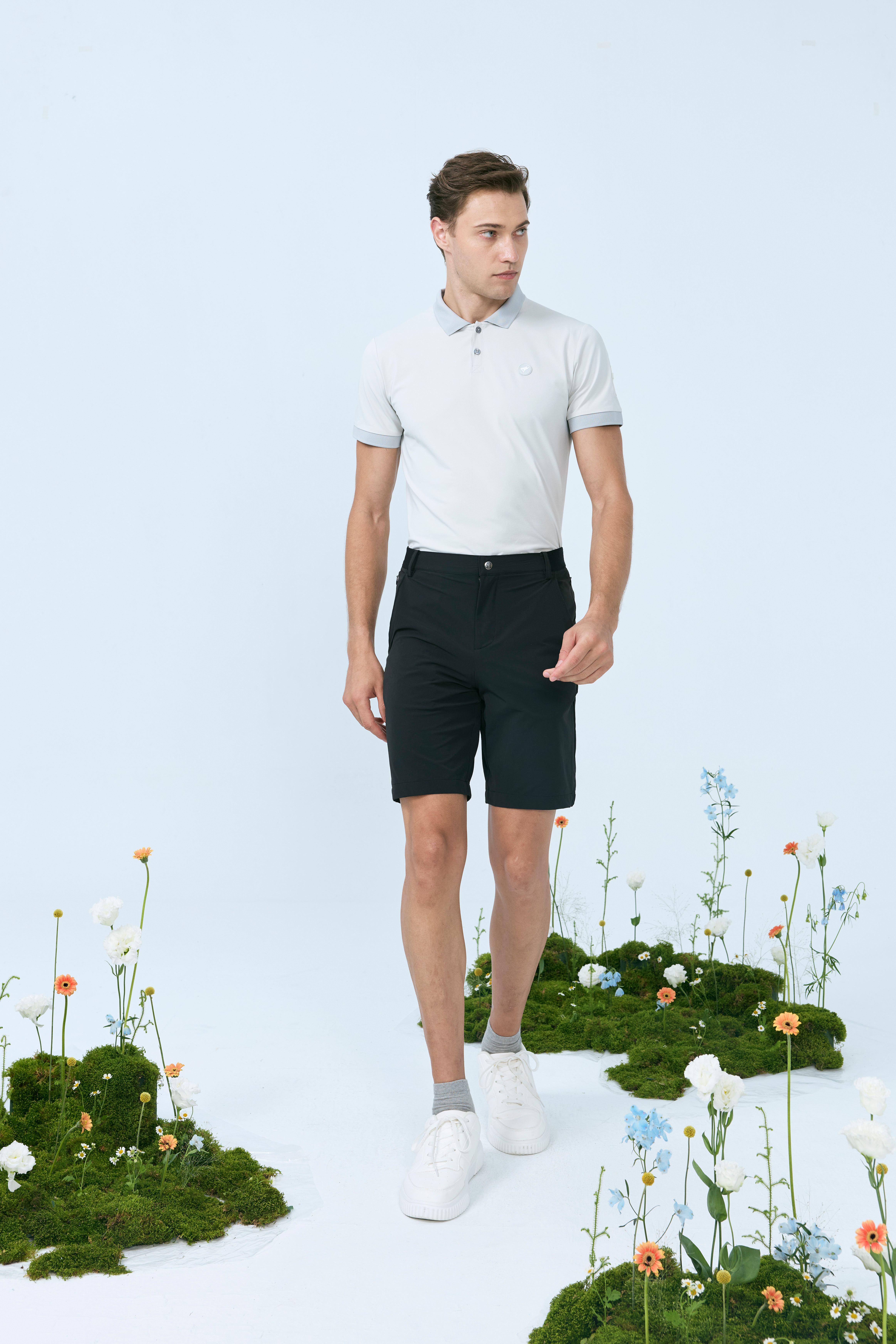 攻略機能男衫-淺灰