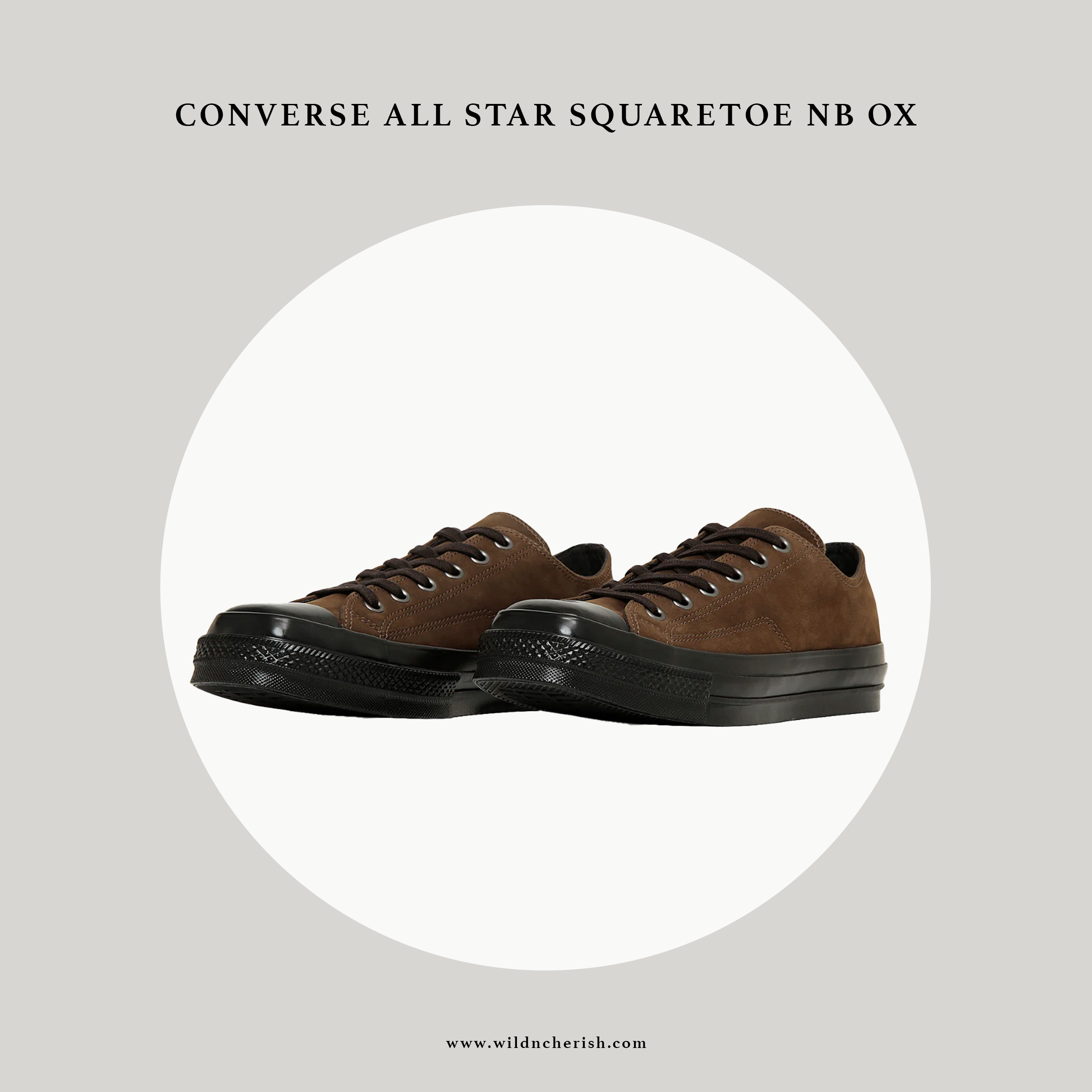 預訂 | Converse All Star Squaretoe NB OX 方頭 麂皮 啡黑色 日本限定
