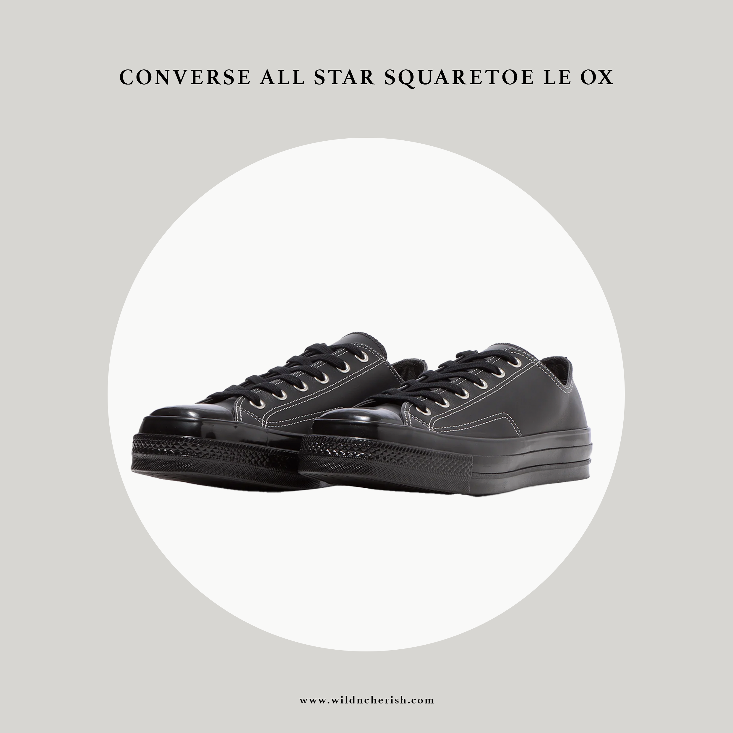 預訂 | Converse All Star Squaretoe LE OX 方頭 皮革 黑色 日本限定
