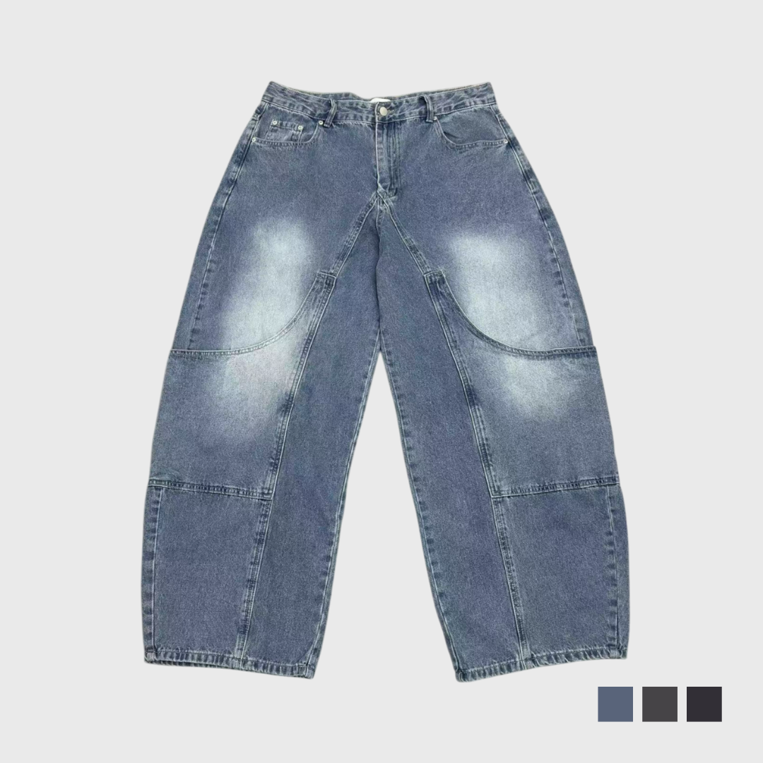 立體剪裁彎刀牛仔褲