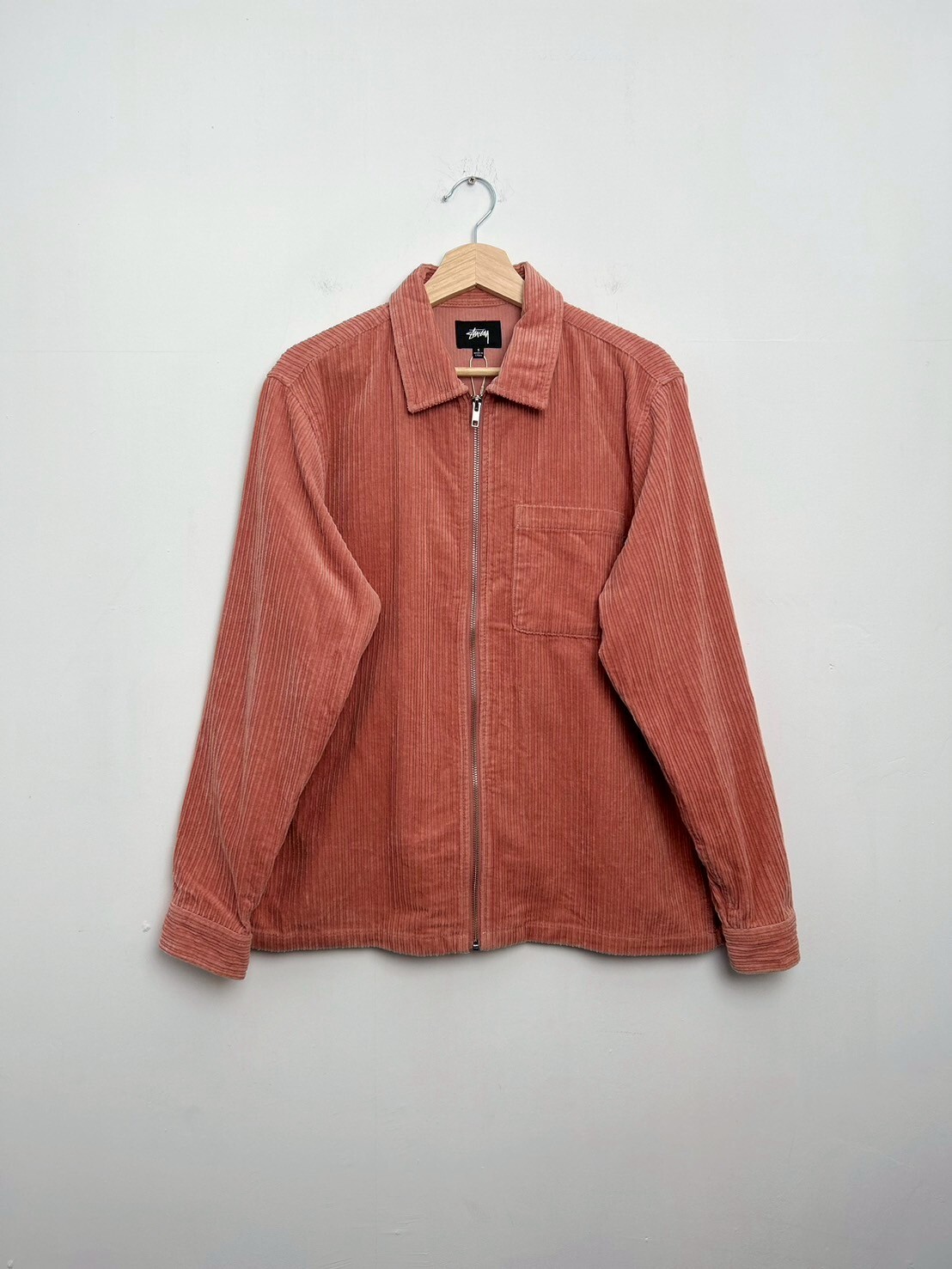 Stussy Big Wale Cord Zip Up Shirt SIZE S