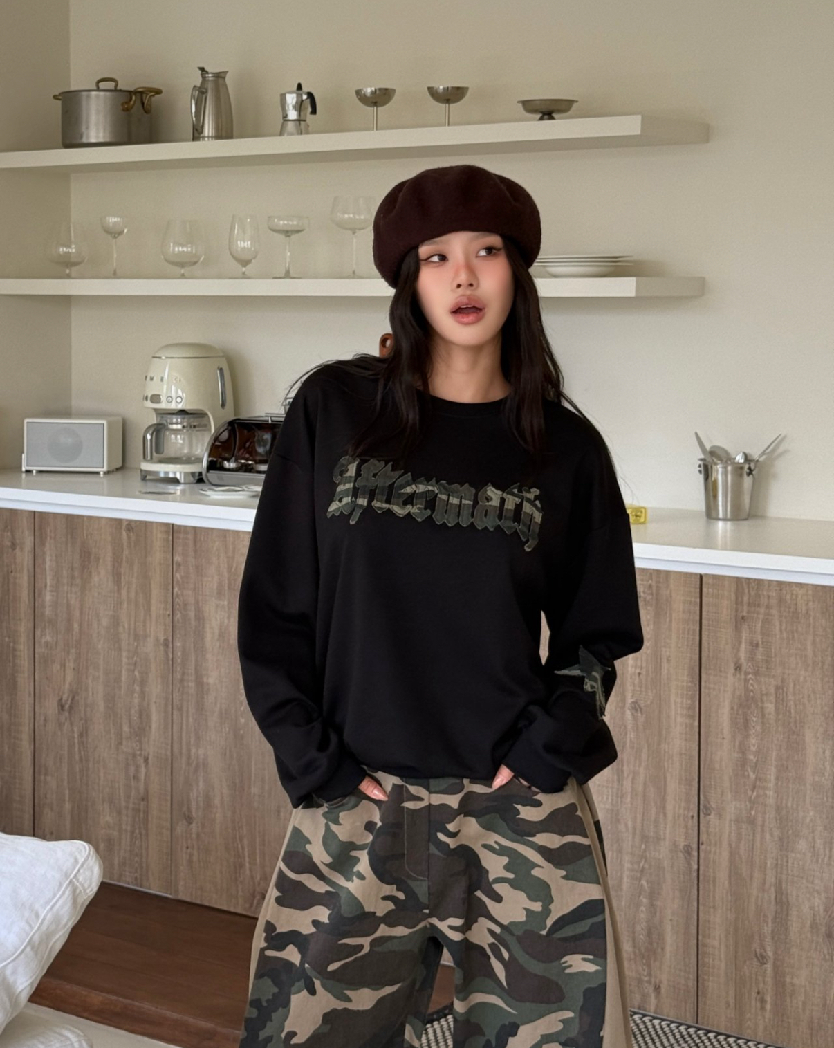 KR CAMO AFTER SWEATSHIRT (BLACK)