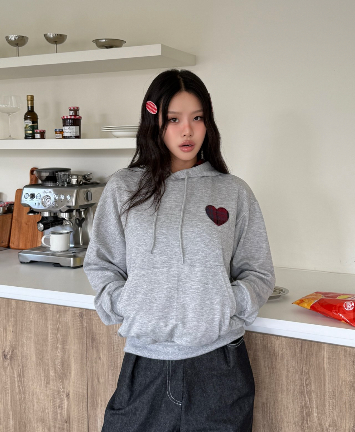KR CHECKED HEART HOODIE (3 COLORS)