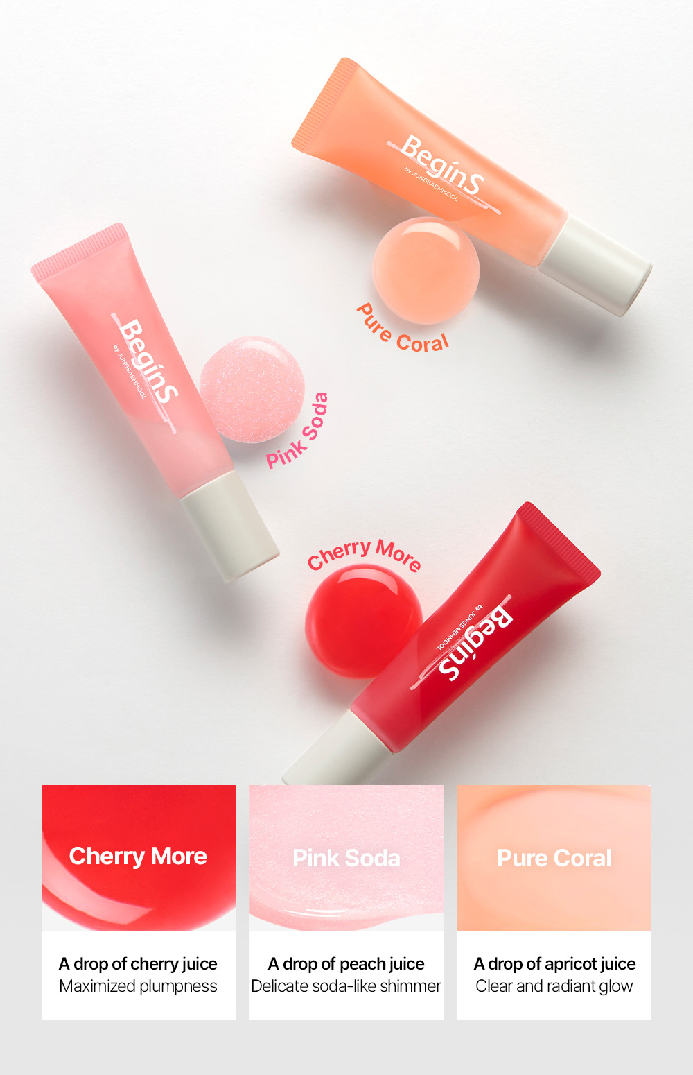 Jung Saem Mool - BeginS by JUNGSAEMMOOL Lip Care Color Oil 10ml *3色*