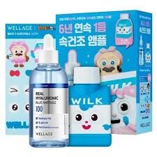 WELLAGE Real Hyaluronic Blue Ampoule Set 純透明質酸保濕安瓶精華100+75毫升套裝