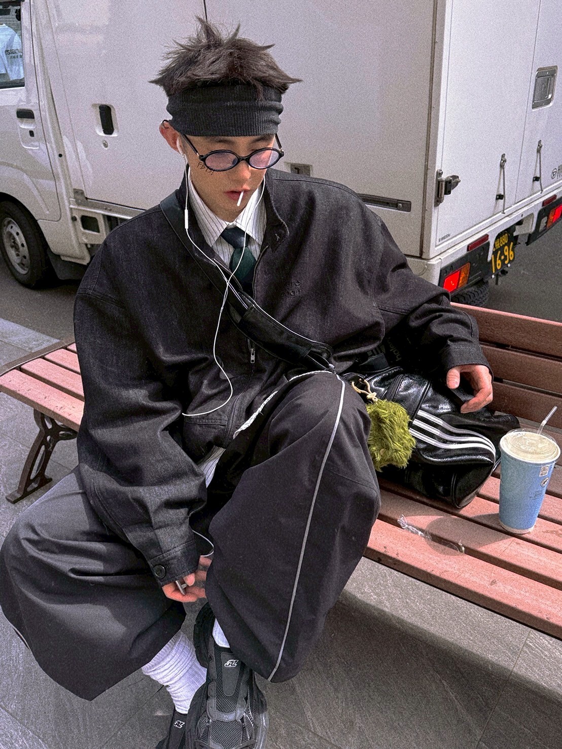 Aurocean 丹寧水洗黑牛仔外套