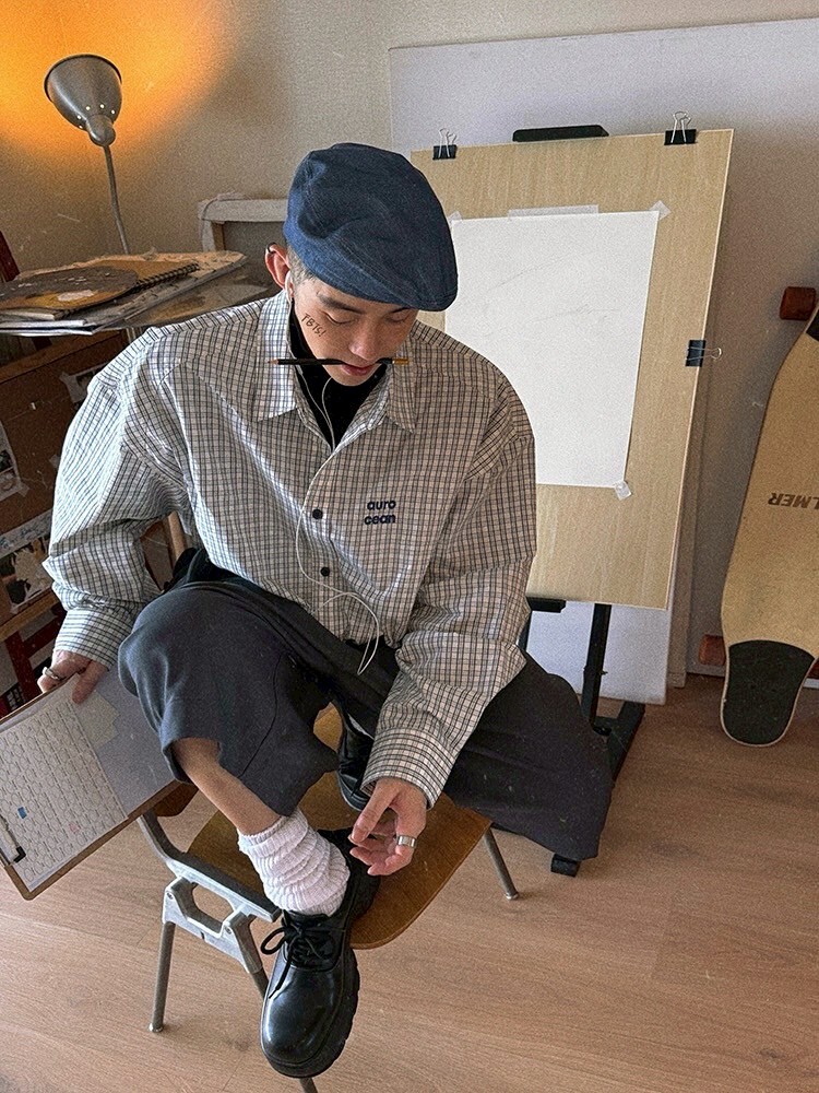 Aurocean 純棉小格子襯衫