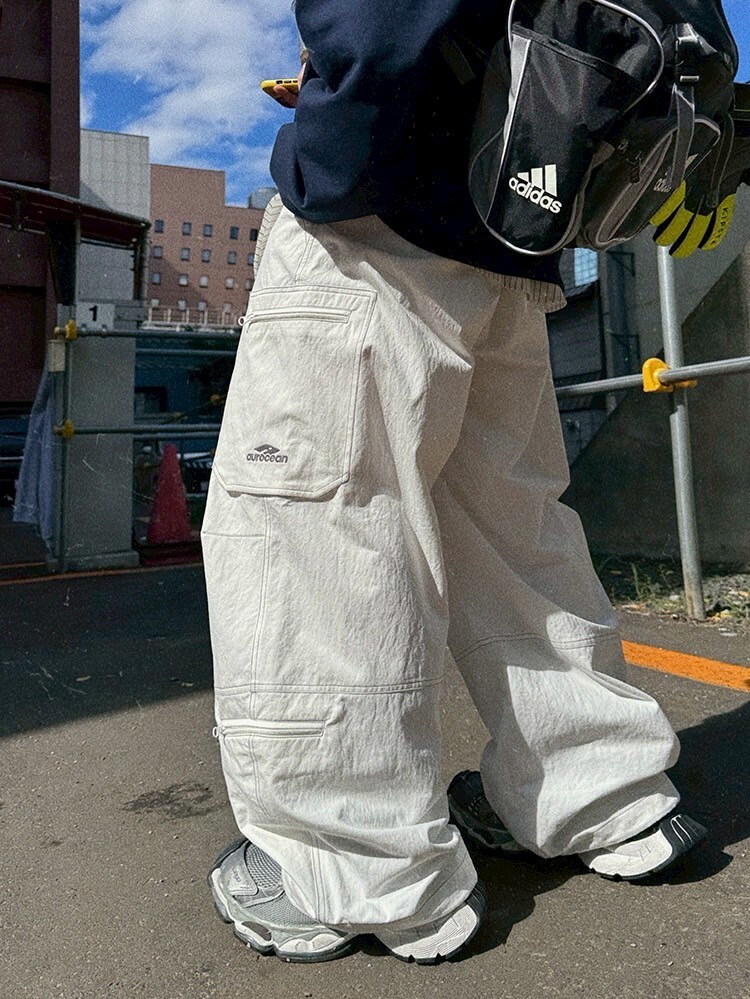 Aurocean 白色多口袋工裝褲