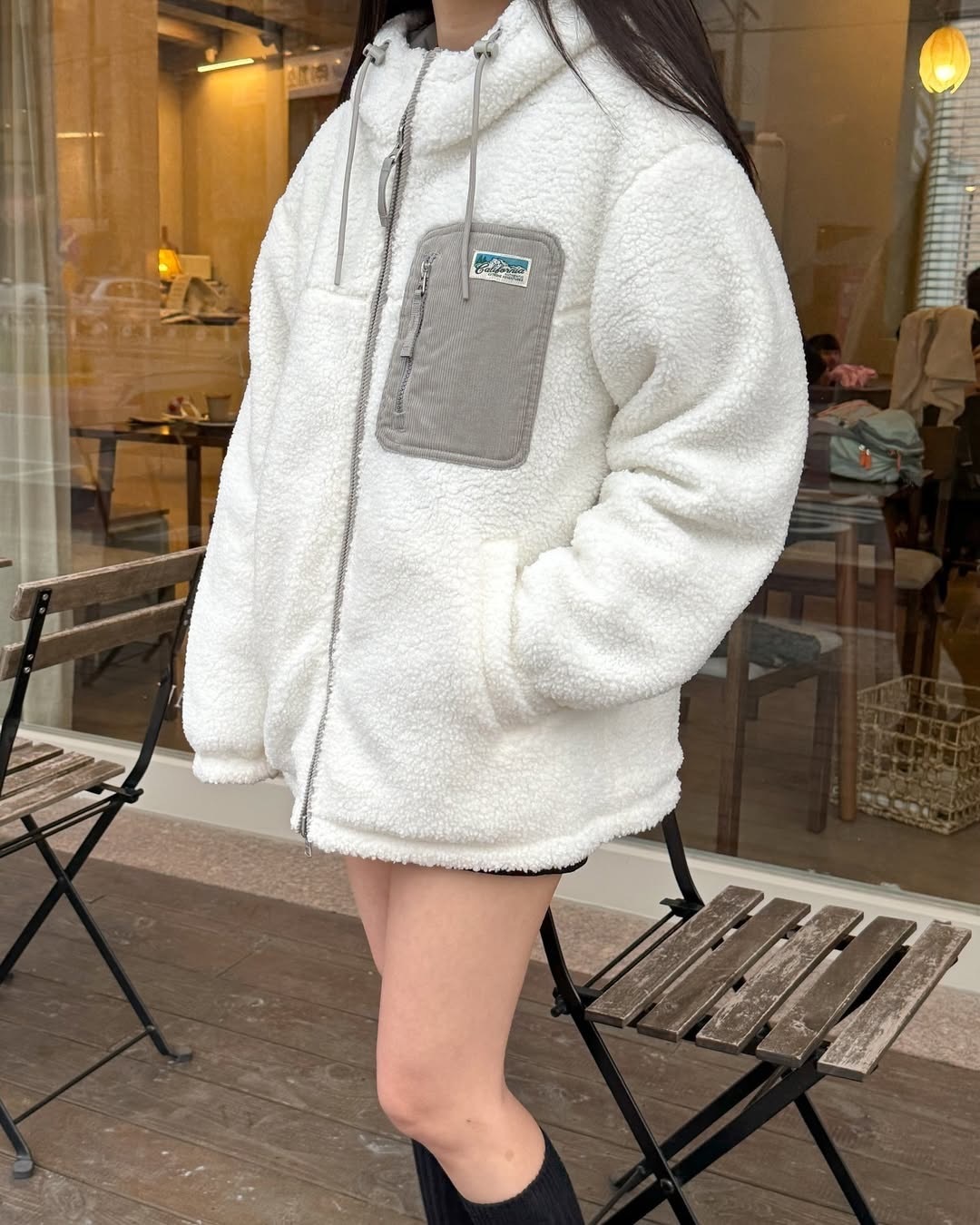 【現貨】 韓國代購 WHO.A.U 雙面 羊絨 California 防風 連帽 外套 四色可選