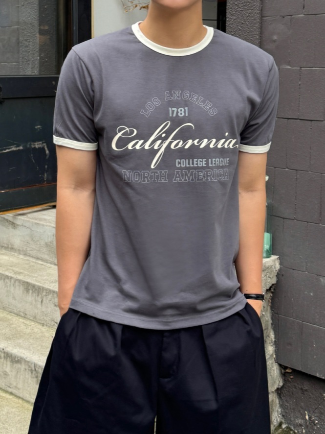 California 撞色短袖上衣